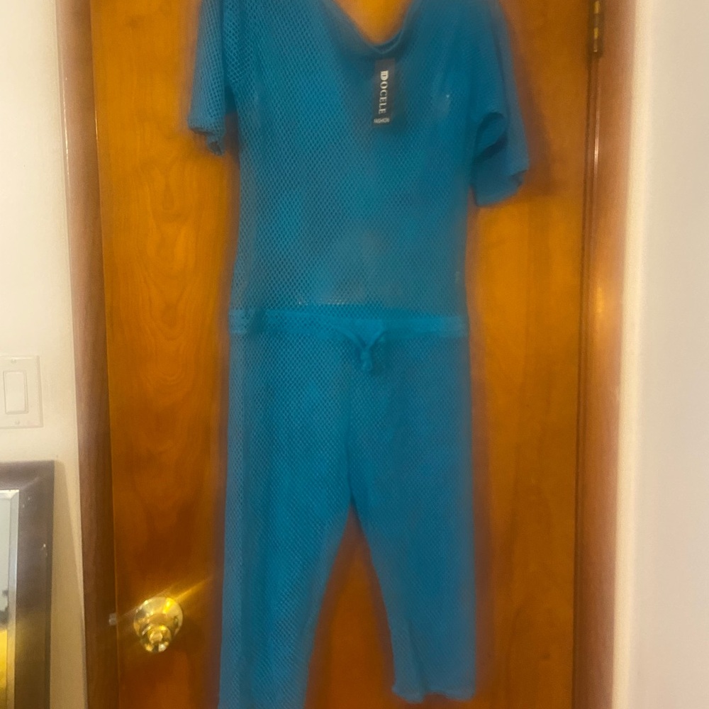 🔥NWT🔥Dolce Turquoise Mesh Coverup Jumper
